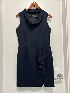 Allen B. By Allen Schwartz Sleeveless Cowl Neck Mini Dress in Black